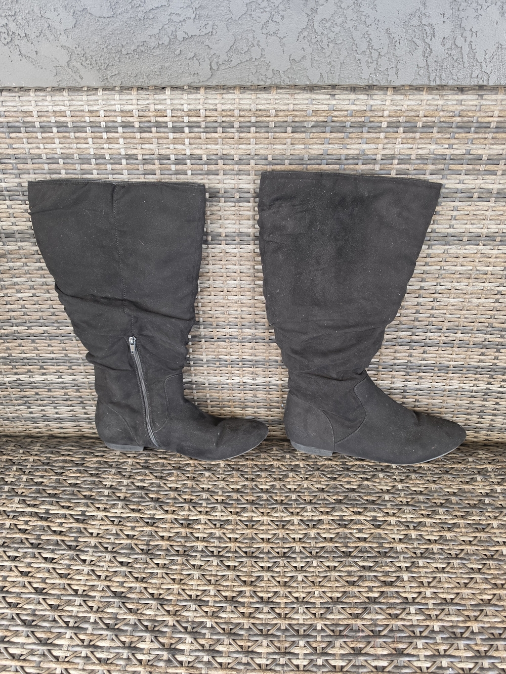 Kohl's Black Suede Boots with Side Zip